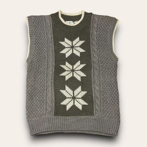 Vintage Snowflake Sweater Vest Size Small 80s Nordic Cottagecore